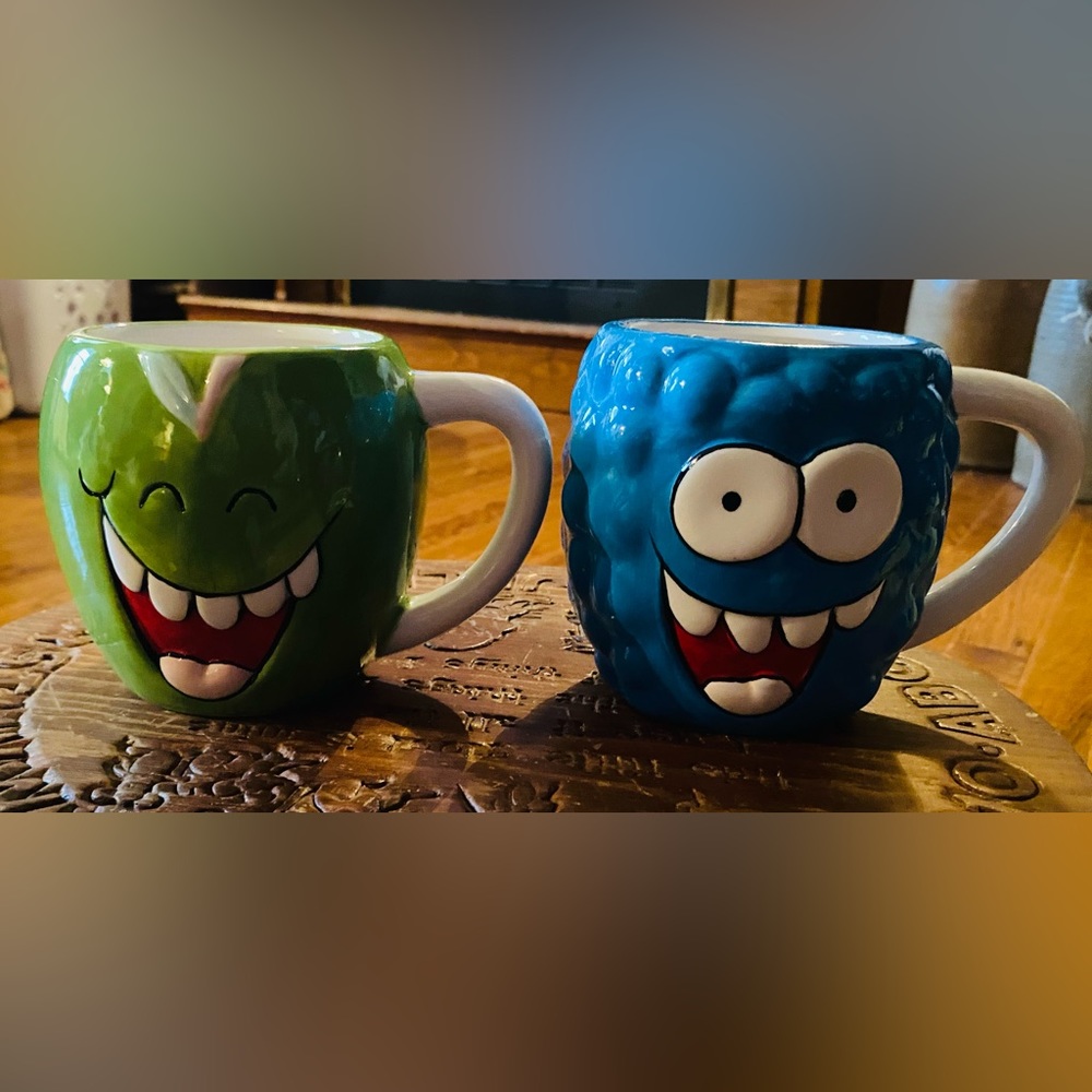 Jolly Rancher Mugs, Blue Raspberry & Green Apple Coffee/Tea 16oz, set of 2